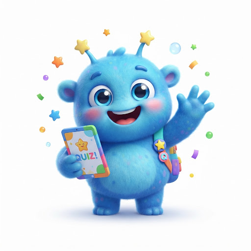 Friendly Blue Mascot waving